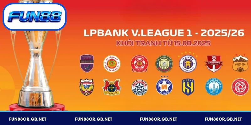 BXH V-League với sự góp mặt của 14 đội