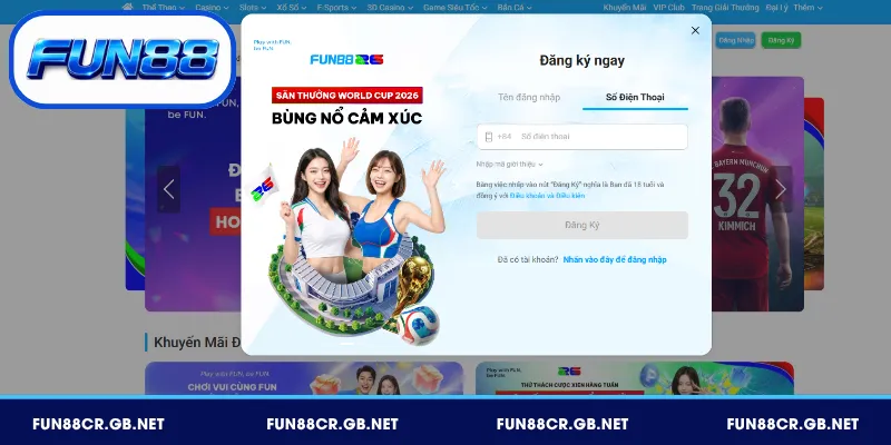 Cách tạo tài khoản FUN88 nhanh trong 1 phút