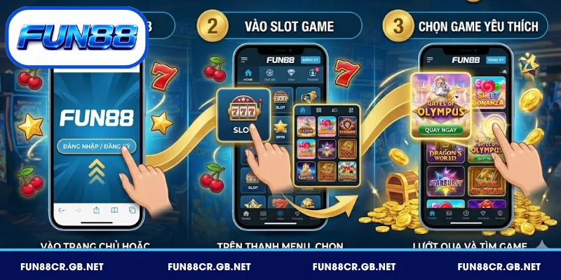 Nổ Hũ FUN88 - Hình Thức Giải Trí Tiềm Năng, Đa Dạng 5 Chơi slot trên Mobile trên FUN88 đơn giản với 3 bước