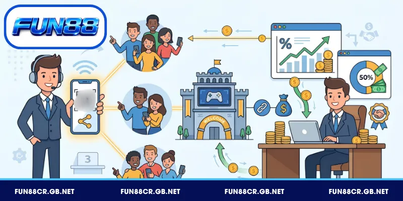 Chương trình giới thiệu bạn bè tham gia FUN88 nhận hoa hồng đến 50%