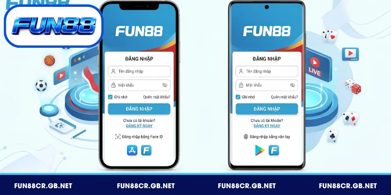 Đăng nhập FUN88 trên iOS & Android dễ dàng