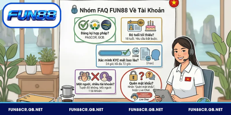 FAQ FUN88 về cách đăng ký và bảo mật tài khoản