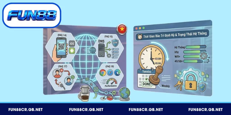 FAQ FUN88 về ứng dụng và xử lý lỗi truy cập mạng