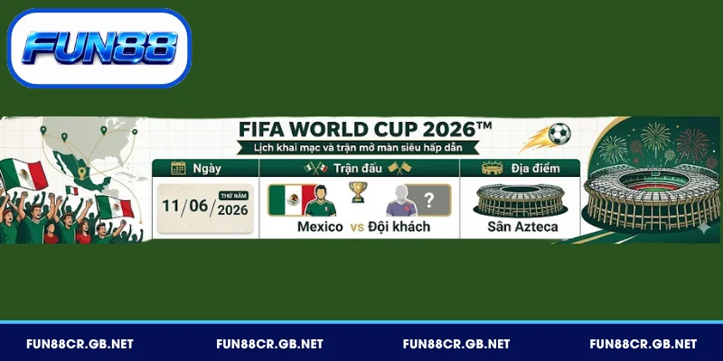 Lịch Thi Đấu World Cup 2026 - Giờ Việt Nam Chi Tiết 2 Lịch khai mạc và trận mở màn World Cup 2026