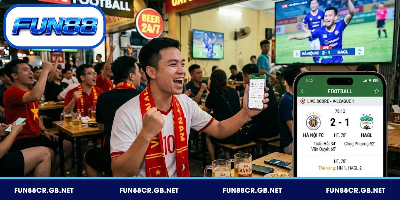 Live Score được FUN88 hiển thị trực quan