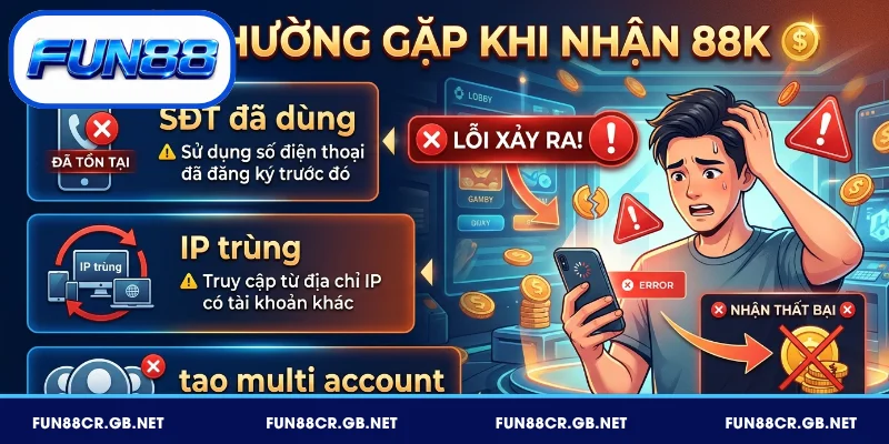 Lỗi thường gặp khi nhận 88K